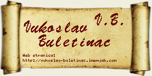 Vukoslav Buletinac vizit kartica